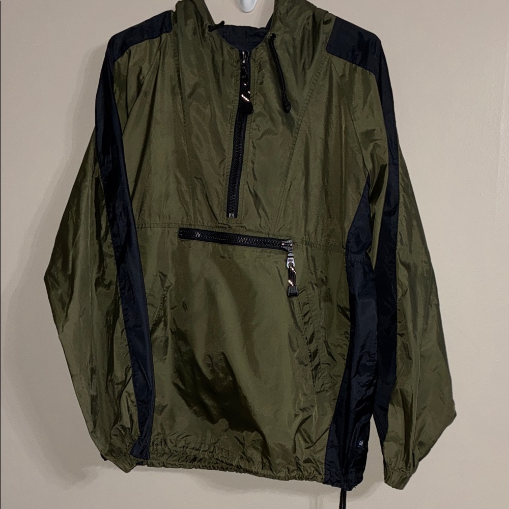 Olive Green and Black Gap Windbreaker Jacket Size Medium